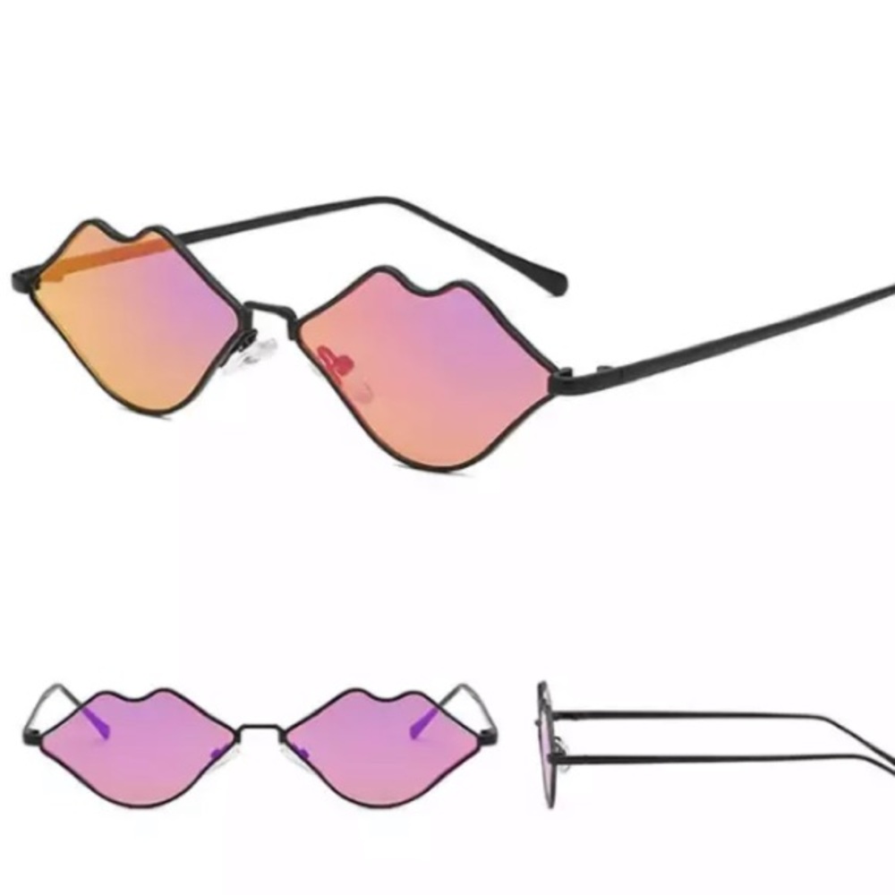 Pink lips glasses shades rave festival burning man
